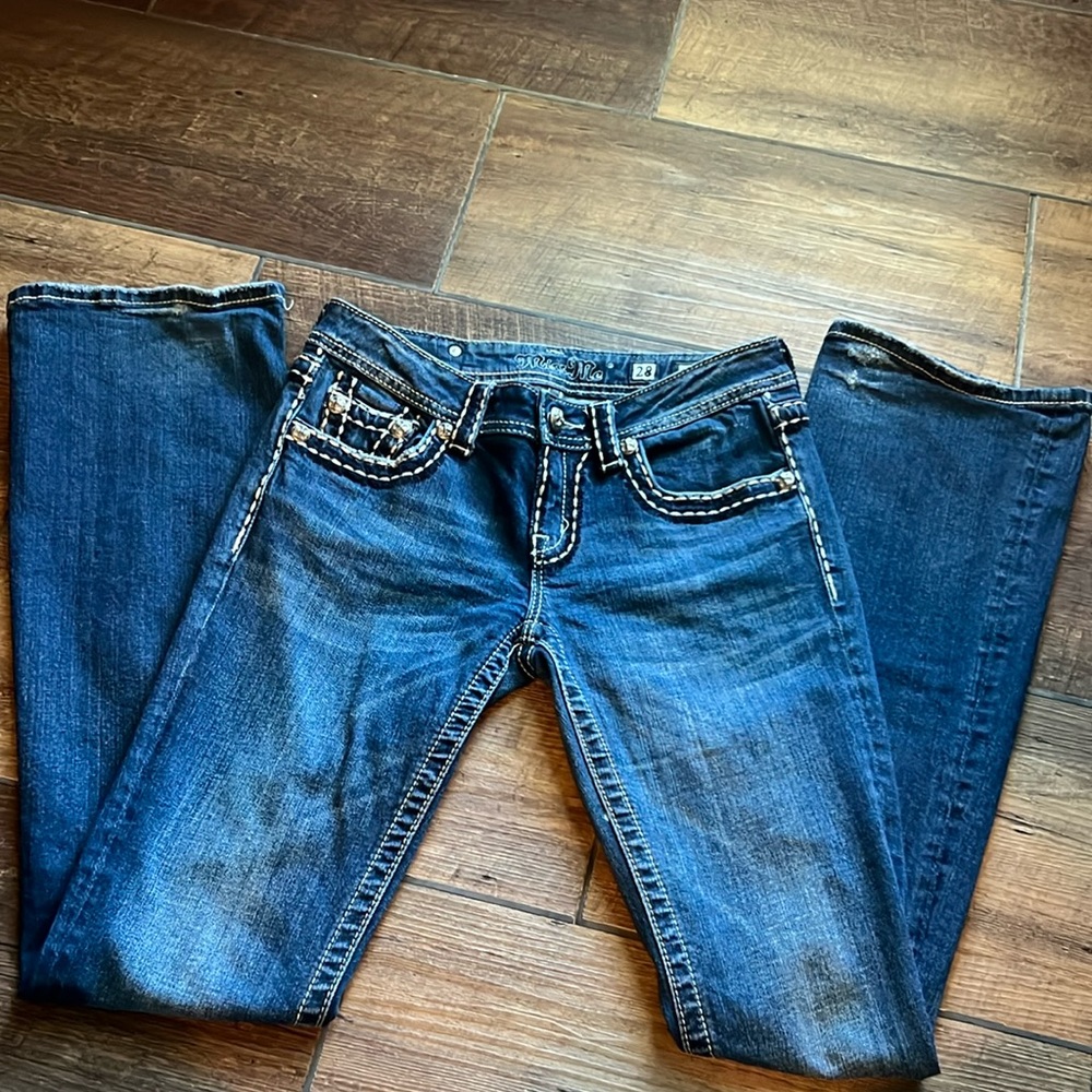 Miss Me Stitched Pocket Bootcut Jeans Size 28 - Picture 3 of 9